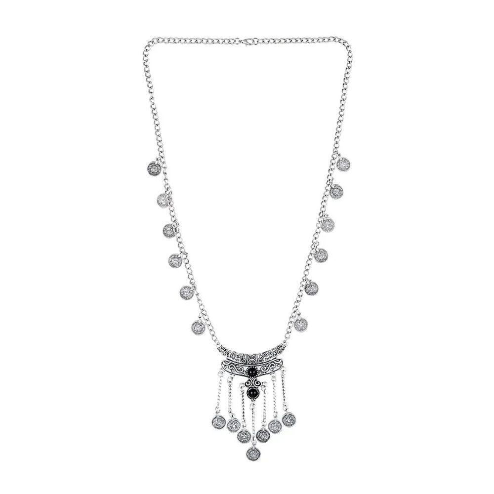 Boho Silver Coin Necklace M1311